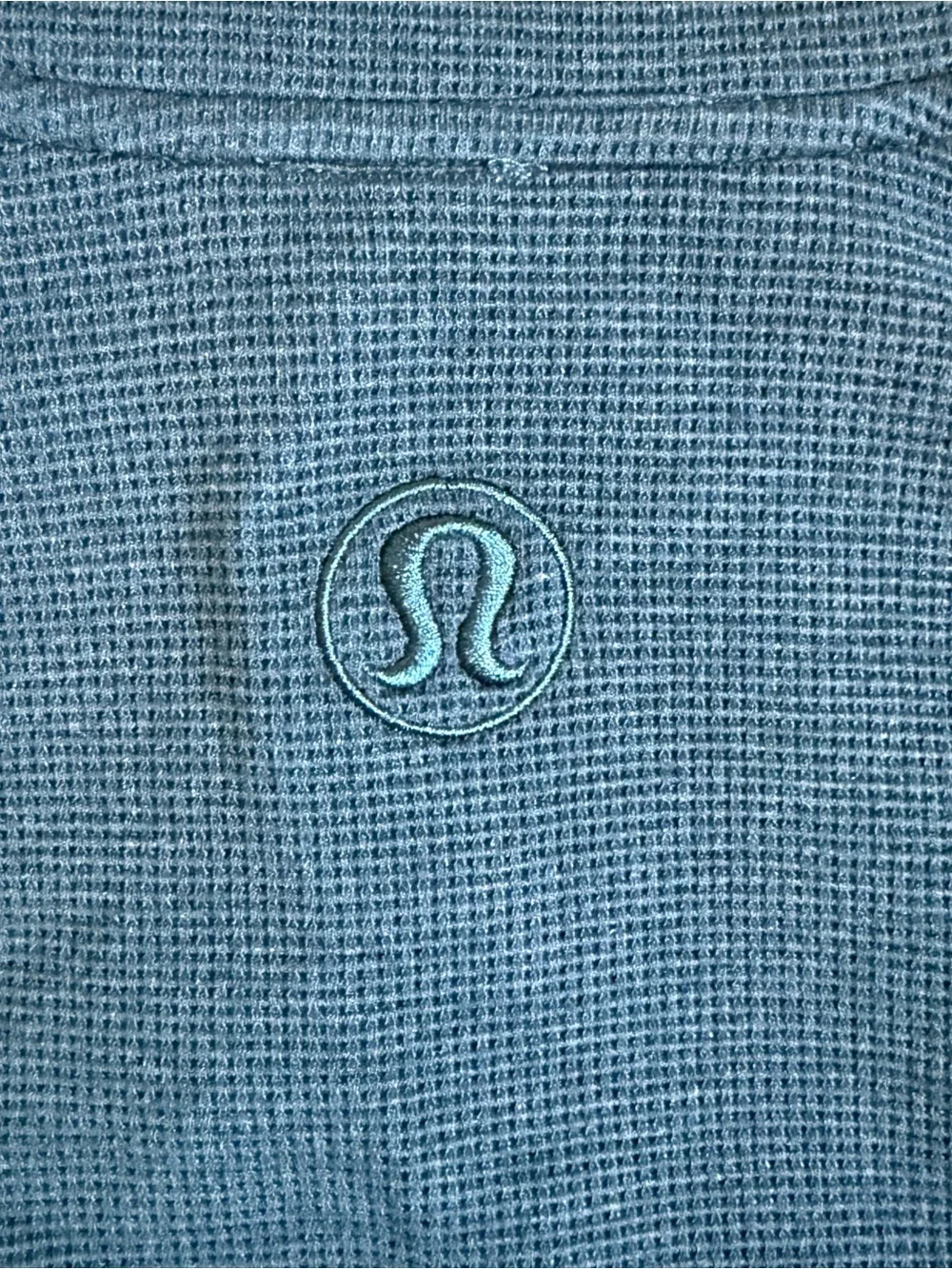 lululemon Scuba Cropped Half-Zip Funnel Neck Waffle in Heather Indochine Blue